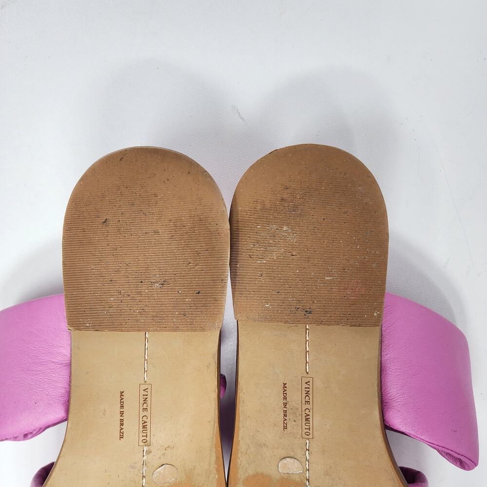 Vince Camuto Palennie Puffy Flat Slide Sandals Women 7M Pink Deep Orchid Leather - Picture 13 of 13
